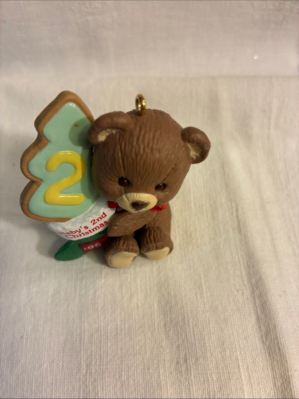 Hallmark Keepsake Baby's Second Christmas Teddy Bear Brown 1996 - Picture 8 of 11